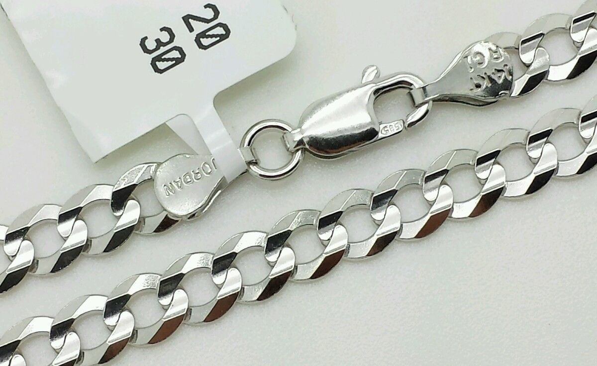 White Gold-Filled Rhodium Cuban Curb Link Chain by Yard, Silver Cable Rolo  Chain, Wholesale Cuban CURB Chain DIY Craft, ROLL-327 Clearance Pricing
