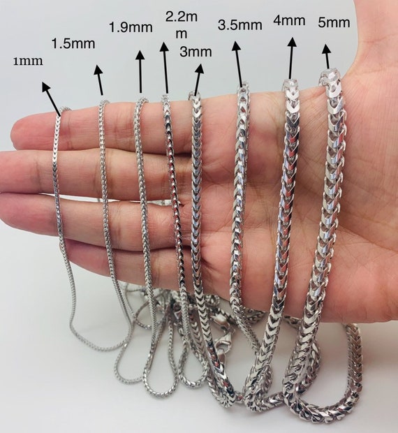 Franco Chain Necklace Rhodium Over Sterling Silver Franco Chain Necklace Rhodium Over Sterling Silver