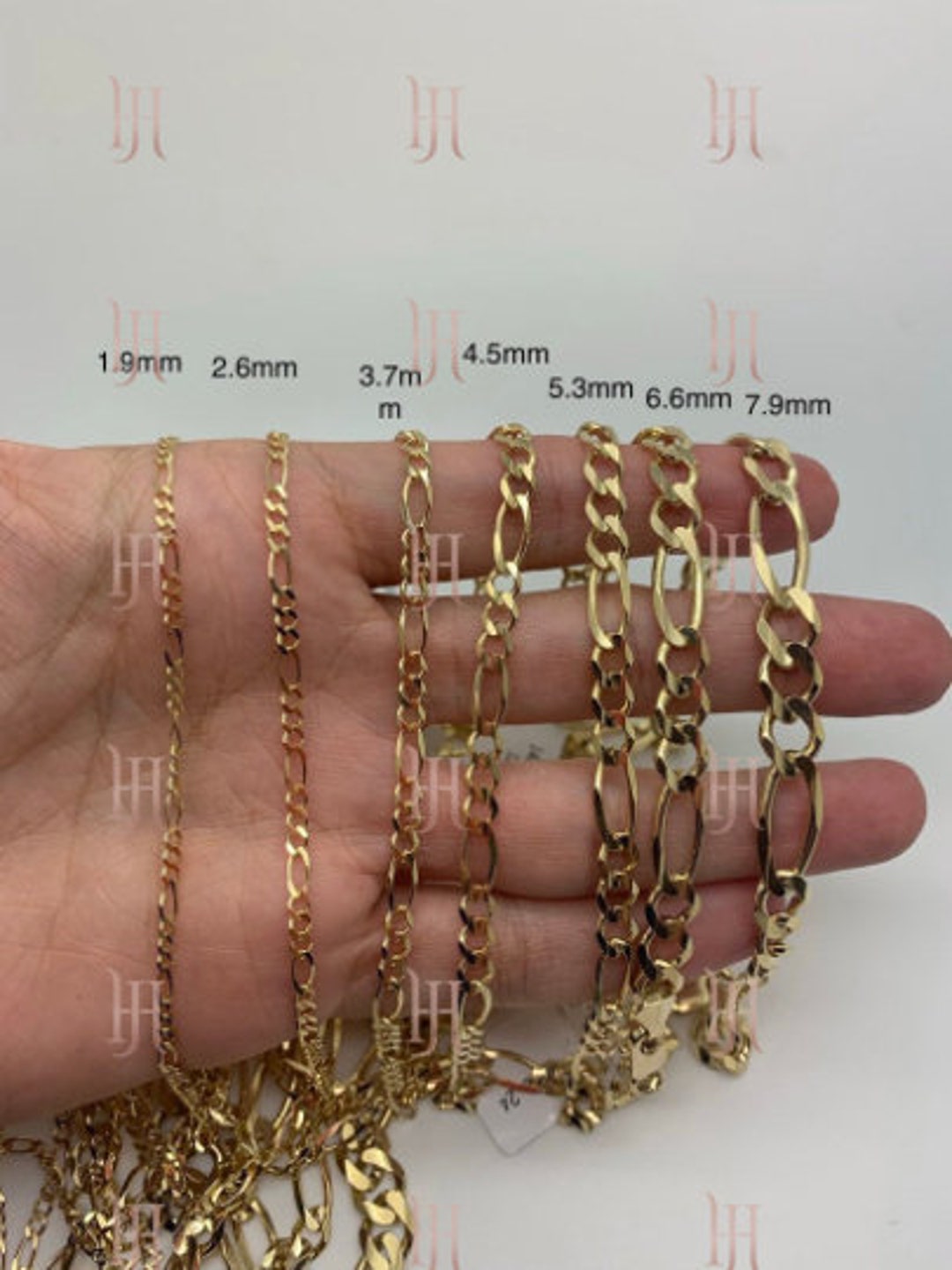 10k Solid Yellow Gold Figaro Link Necklace/bracelet/anklet - Etsy