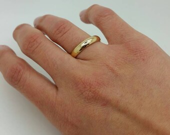 14k Solid Rose Yellow White Gold Wedding Engagement /comfort fit ring/Band Ring 4mm/Plain Band /Women Men Band /Promise Ring/stackable ring