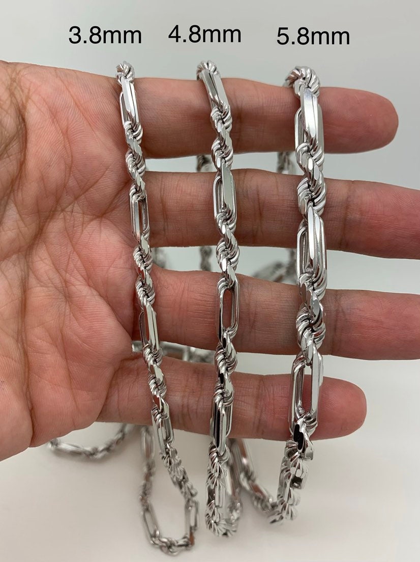 Solid Silver FigaRope NecklaceSilver Figaro Rope ChainRope Etsy