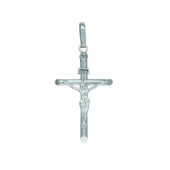 14k White And Yellow Gold Juses Religious Pendant Charm