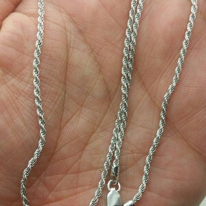 925 Sterling Silver Italian Solid Twist Rope Necklace Chain 16&quot;-24&quot; 2mm Sale