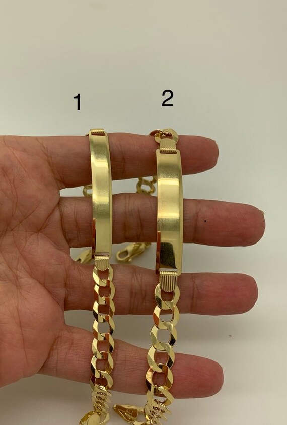 Curb Chain Link 14K Solid Yellow Gold Cuban Bracelet 4.0mm 7-9