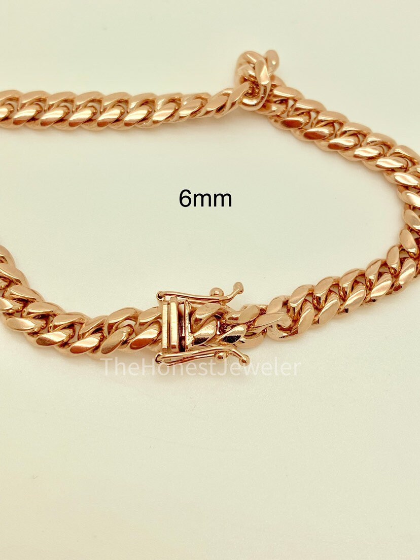 14k Solid Rose Gold Miami Cuban 