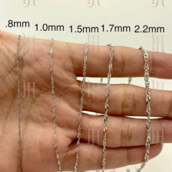 10k White Gold Singapore Anklet 1.5mm
