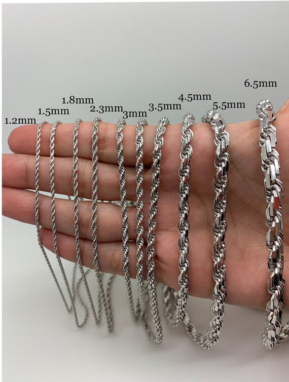 Sterling Silver Rhodium-plated 2mm Curb Chain