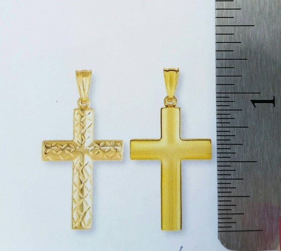 14k Yellow Gold Reversible Cross 