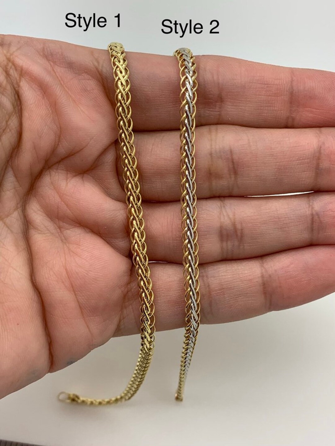 10K Hollow Gold Bracelet,fancy Bracelet,two Tone Bracelet,gift for Her