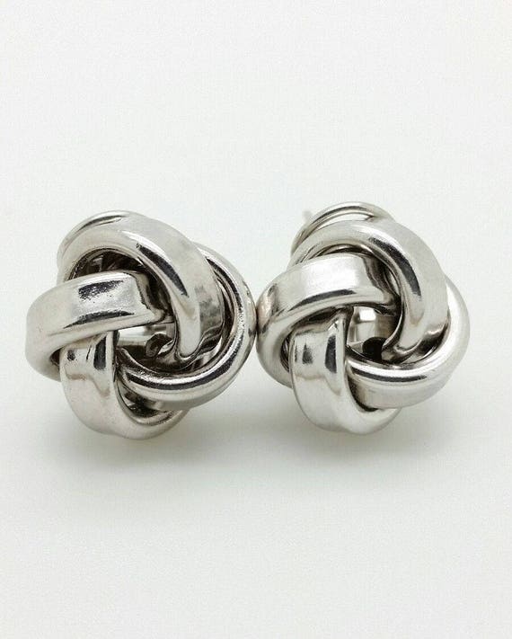 925 Sterling Silver Solid High Polish Love Knot Earrings 15mm 0.6
