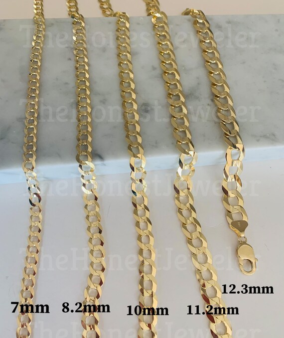 14k Solid Yellow Gold Cuban Curb Link Necklace - 24 Inch, 2.6mm Width