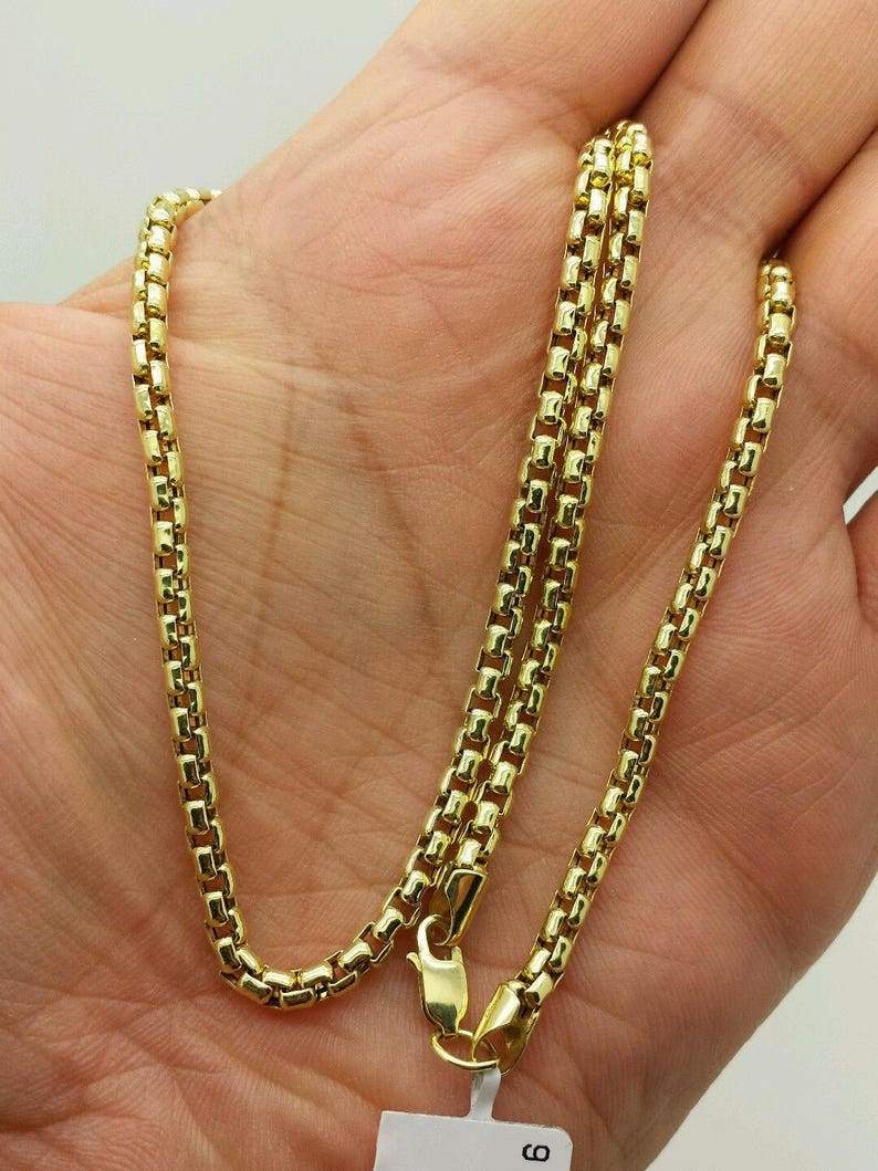 3.4mm Sale 14k YellowWhite Gold Round Box Link Necklace Pendant Chain 1.7mm 2.4mm