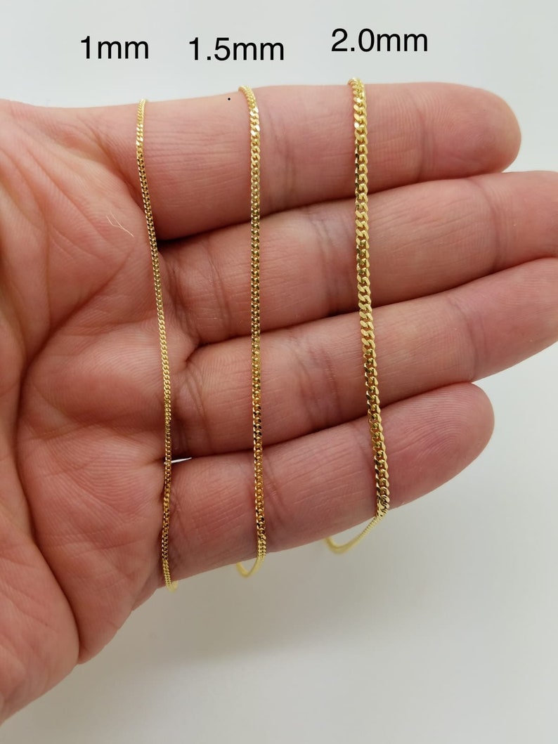 10k Solid Yellow Gold Gourmette Chain Miami Cuban | Etsy