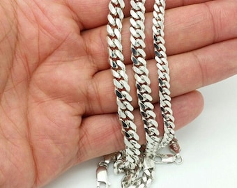 Italian 925 Solid Sterling Silver Miami Cuban Men Bracelet