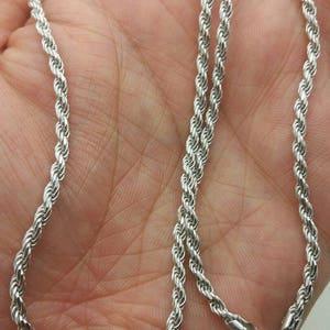 925 Sterling Silver Italian Solid Twist Rope Necklace Chain 18&quot;-30&quot; 3mm Sale