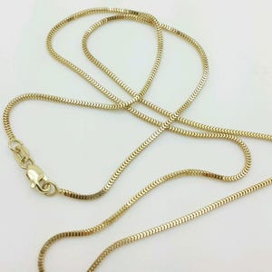 14k Yellow & White Milano Box Necklace Pendant Chain 1620 1.1mm Sale image 3