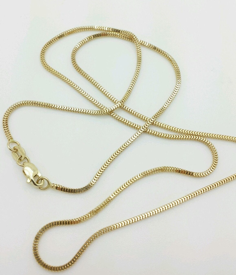 14k Yellow & White Milano Box Necklace Pendant Chain 1620 1.1mm Sale image 3