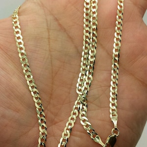10k Solid Yellow Gold High Polish Cuban Curb Necklace Pendant Chain 18" 20" 22" 24" 3.2mm/Best Selling Sale