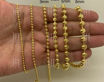 925 Sliver 14k Plated Moon Ball Bead 