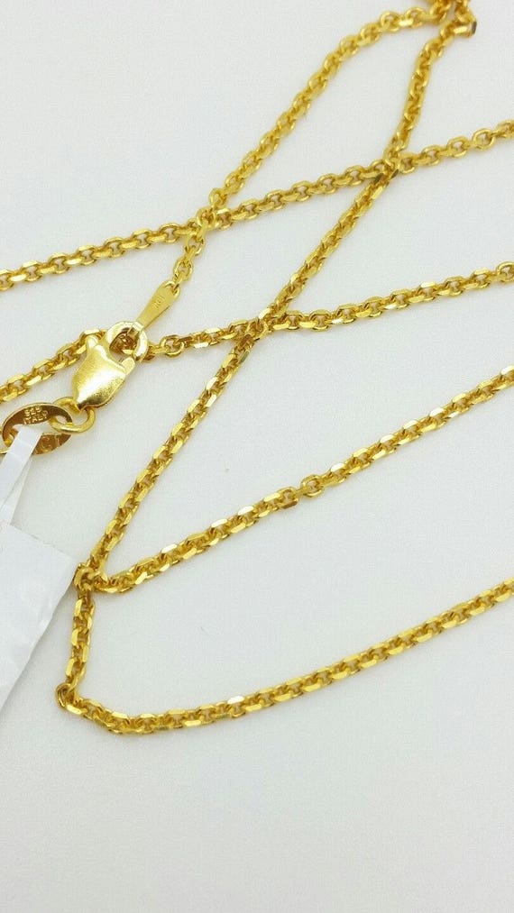 Gold Cable Chan Adjustable Necklace 1mm, Gold Plated Brass Fnshed Danty Necklace, 19.5 nch