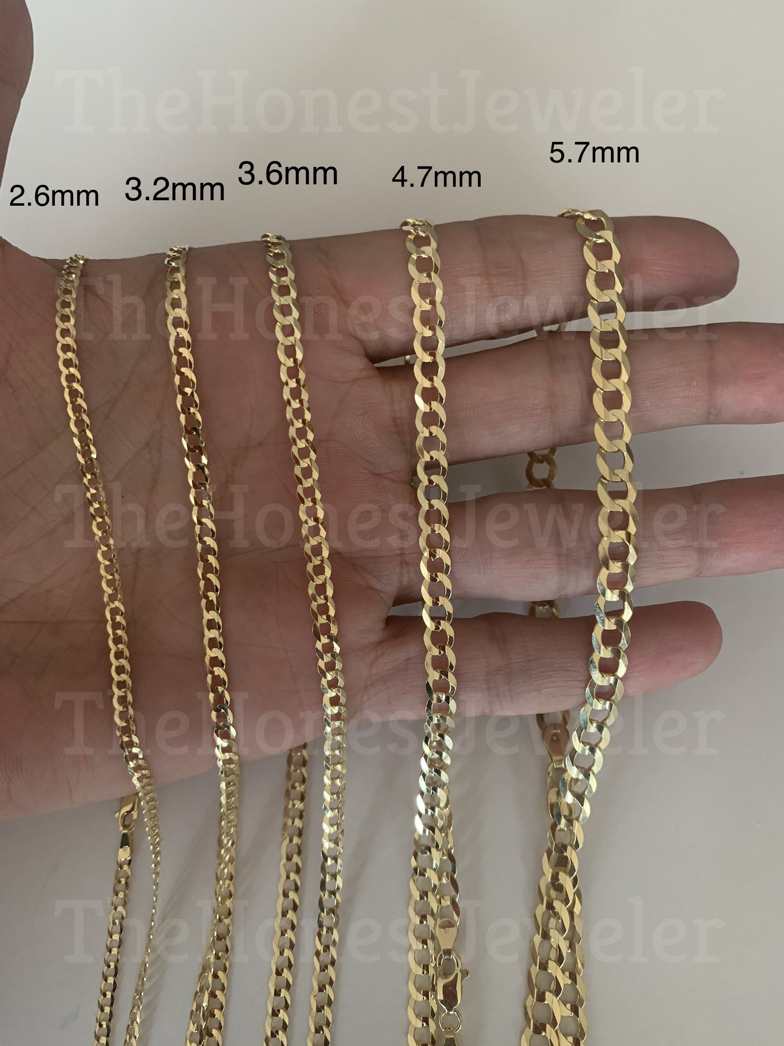 14k Solid Yellow Gold Cuban Chain Necklace Cuban Curb Link - Etsy