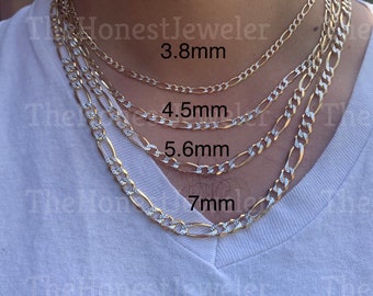 Jewel Tie 14k White Gold 2.4mm Flat Figaro Chain with Secure Lobster Lock Clasp Jewel Tie 14k White Gold 2.4mm Flat Figaro Chain with Secure Lobster Lock Clasp