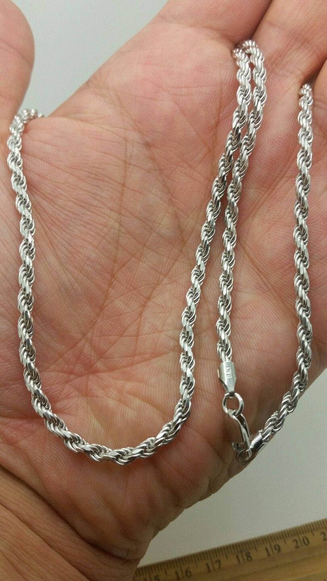 925 Sterling Silver Italian Solid Twist Rope Necklace Chain 20