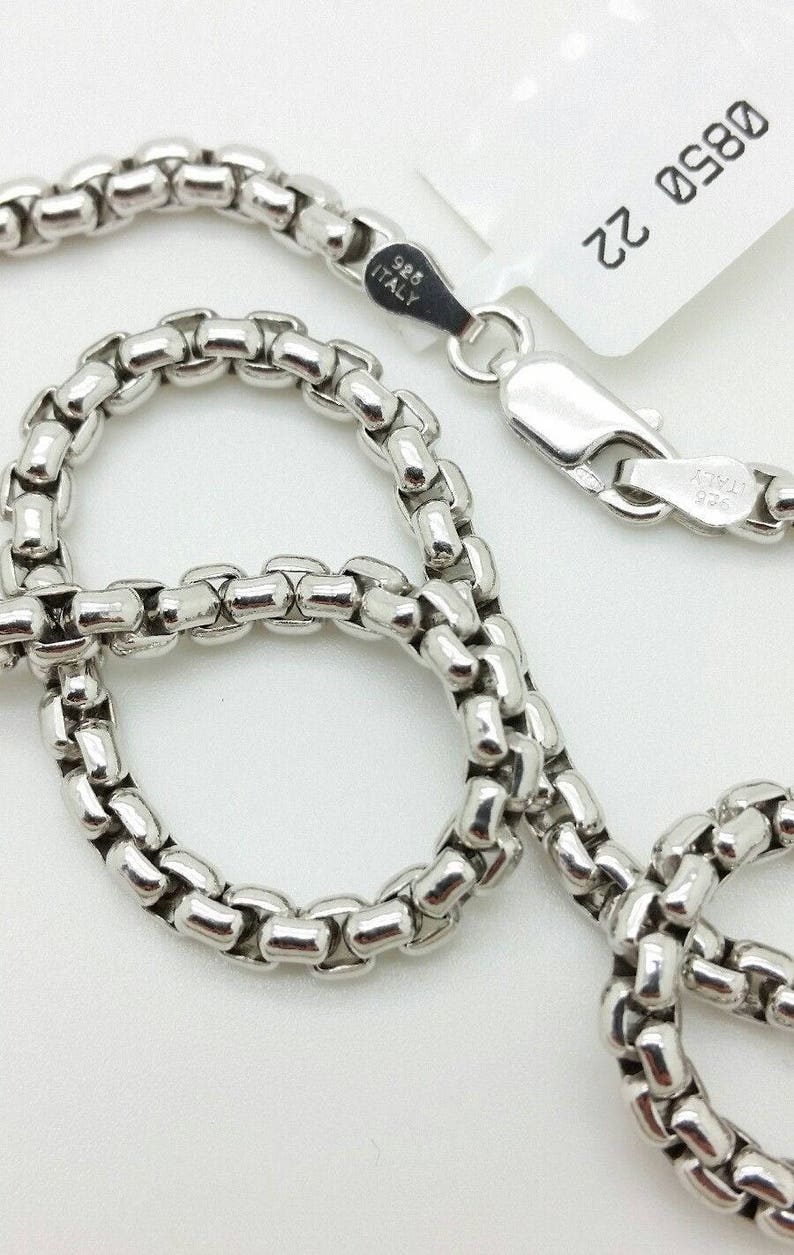 PDTJMTG 925 Sterling Silver Box Chain 0.8MM 1MM 1.5MM 2MM 3MM