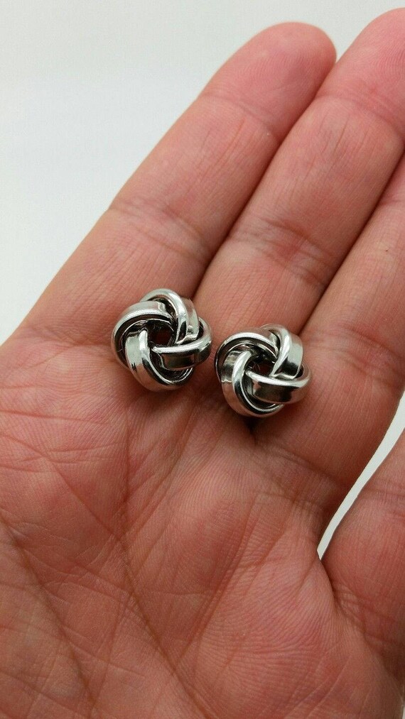 925 Sterling Silver Solid High Polish Love Knot Earrings