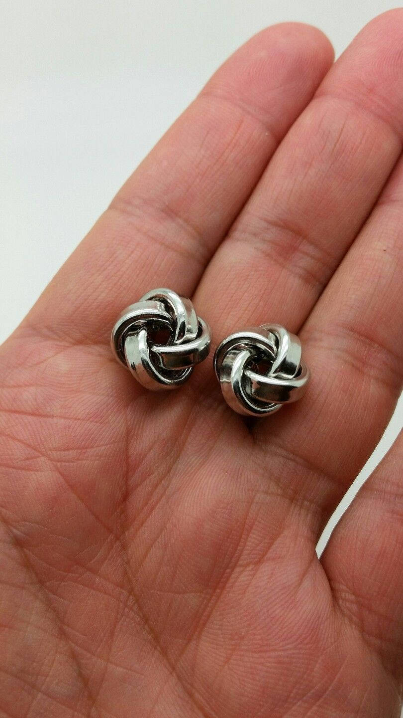 925 Sterling Silver Solid High Polish Love Knot Earrings 15mm 0.6