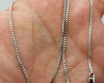 925 Sterling Silver Italian Solid Box Necklace Pendant Chain 1.5mm 16"-30" Sale