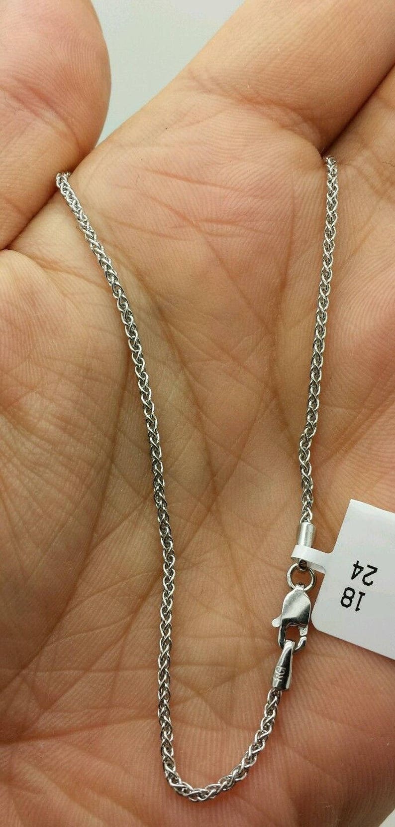 14k White Gold Round Wheat Chain Anklet Bracelet 10 1.5mm Sale Summer Anklet Best Selling