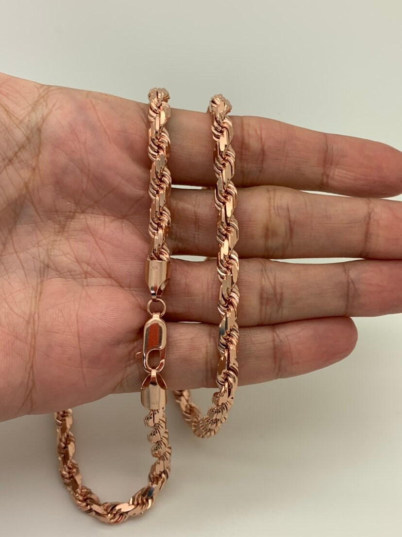 10k Solid Rose Gold Diamond Cut Twist 