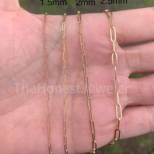 14k Yellow Gold Wire Paperclip Chain (2.7 mm) main image 1
