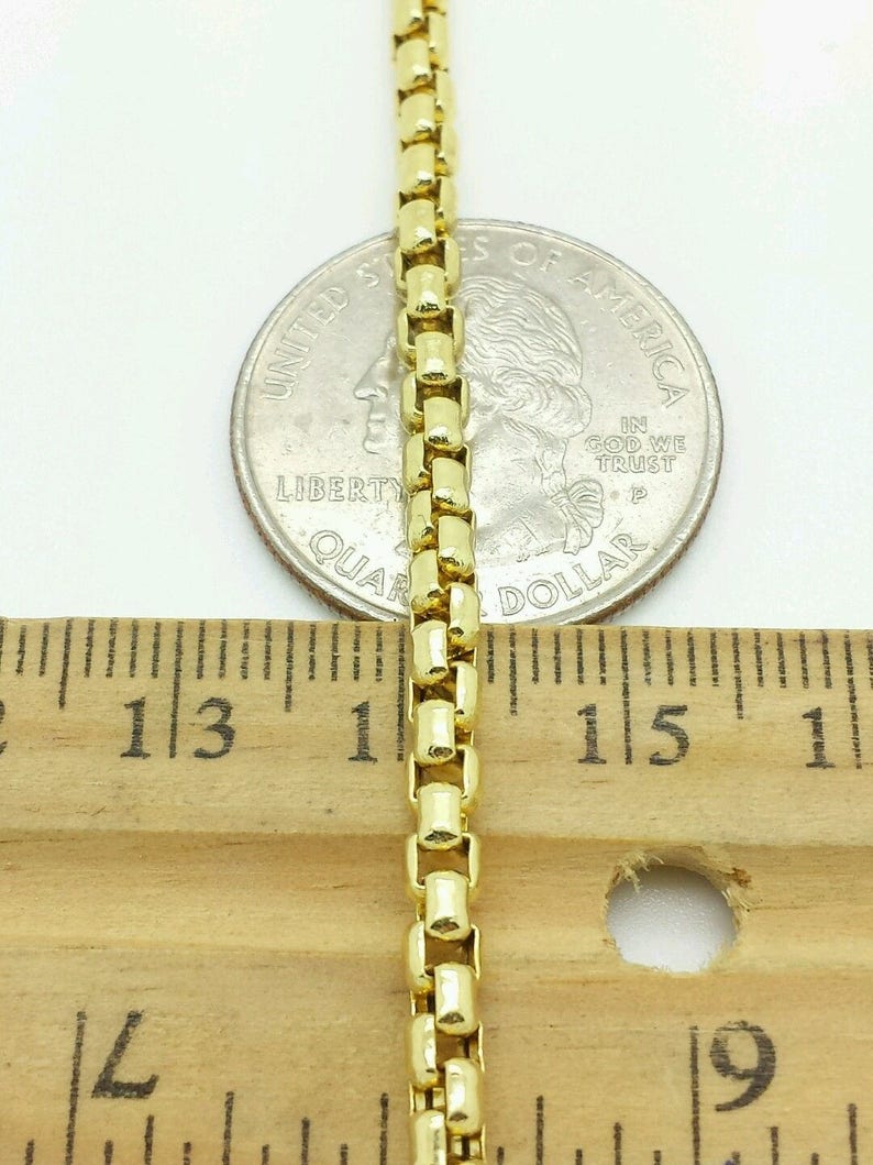 3.4mm Sale 14k YellowWhite Gold Round Box Link Necklace Pendant Chain 1.7mm 2.4mm