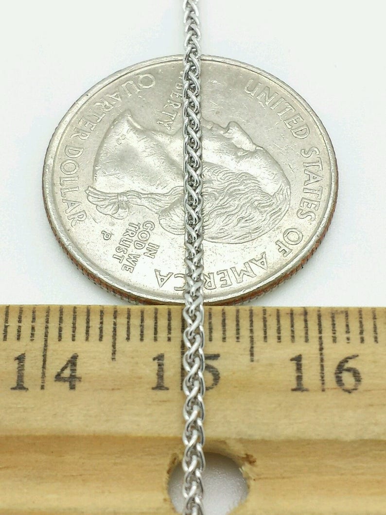 14k White Gold Round Wheat Chain Anklet Bracelet 10 1.5mm Sale Summer Anklet Best Selling
