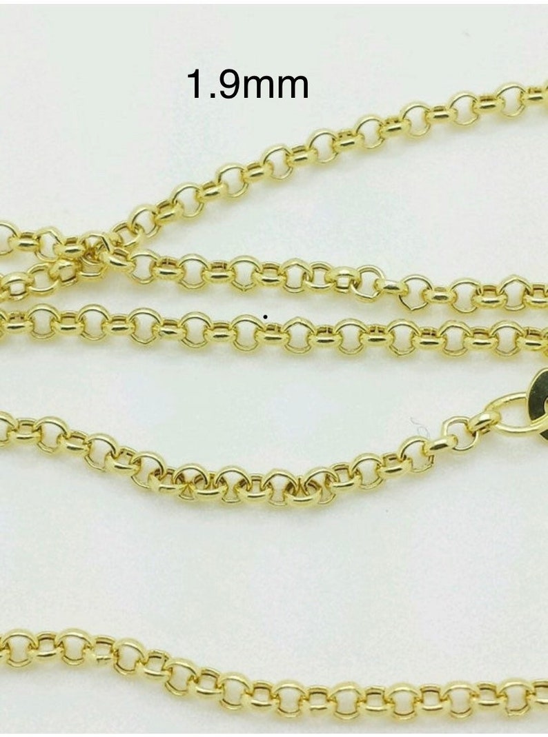 10k Yellow/white Gold Round Rolo Link Necklacerolo - Etsy