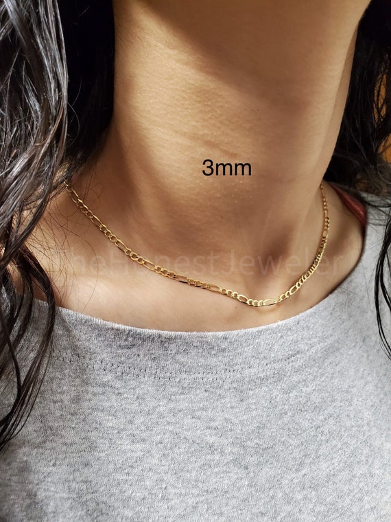 14k Solid Yellow Gold Figaro Link Necklace Figaro Bracelet Mens Chain Anklet 1.3mm 1.9mm 2.6mm 2.8mm 3mm 3.8mm 4.5mm 6mm 7mm Sale Etsy Canada