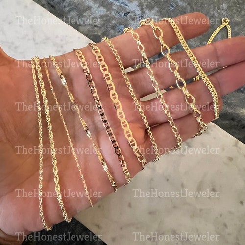 14k Solid Gold Chain Bracelets Twist 