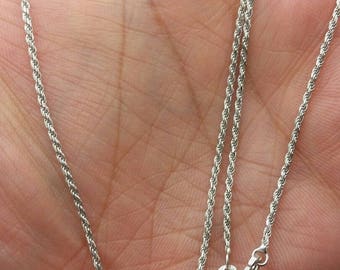925 Sterling Silver Italian Solid Twist Rope Necklace Chain 16"-30" 1.5mm Sale