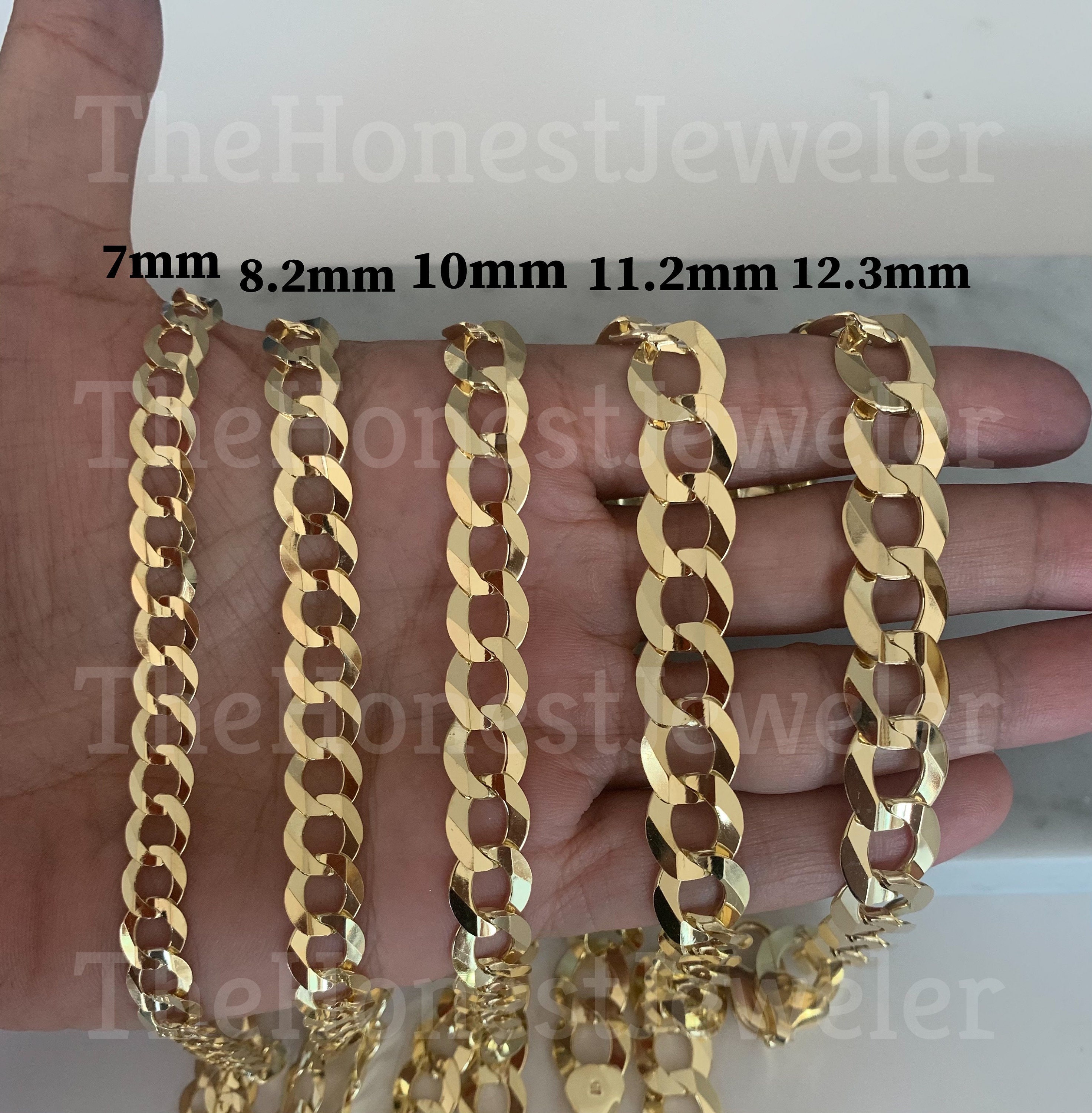 Mens 14K Solid Yellow Gold Cuban/curb Chain 26 Inches 4.7mm 47292