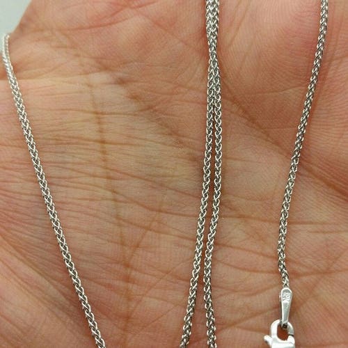 14k White Gold Wheat Chain Necklace 16 18 20 Etsy