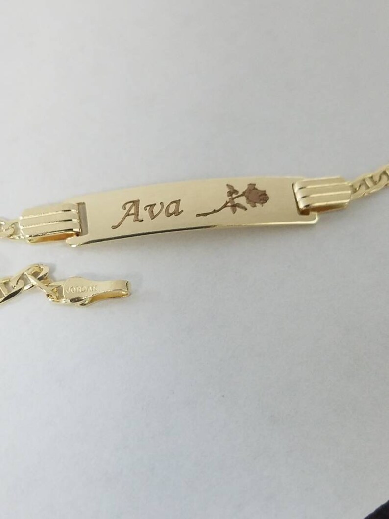 14k White Gold Childrens Heart Link ID Bracelet main image 0