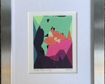 Framed Fine Art Print "Bright Paper Collage" by NLWalsh