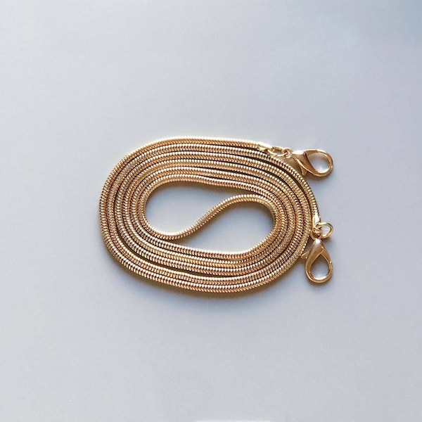Bag Chain Strap for Handbag / Shoulder Bag Replacement Snake Chain 120 cm x 3 mm GOLD