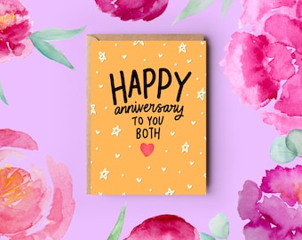 Anniversary Card - Happy Anniversary to You Both - Couples Card - Card for a Couple