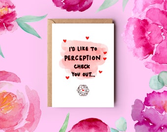 I'd Like to Perception Check You Out - Dungeons and Dragons Valentine's Day Card