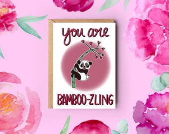 You Are Bamboozling Panda Karte - Valentinstag - Jahrestag - Geburtstag - Grußkarten - Jeder Anlass