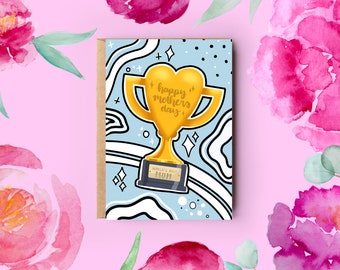 World's Best Mum Card - Best Mum Trophy - Cute Mother's Day - Mum - Mothers Day - Mothers Day Card - Best Mum Prize