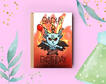 Baphy Birthday - Birthday Card - Satanic - Satanist - Baphomet